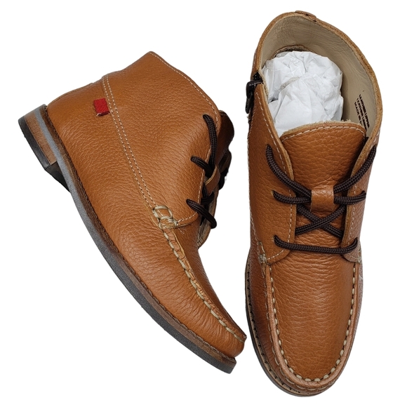 Marc JosephNIB Lincoln Bootie Tan Grainy Leather Lace Up Boots Boy's 12